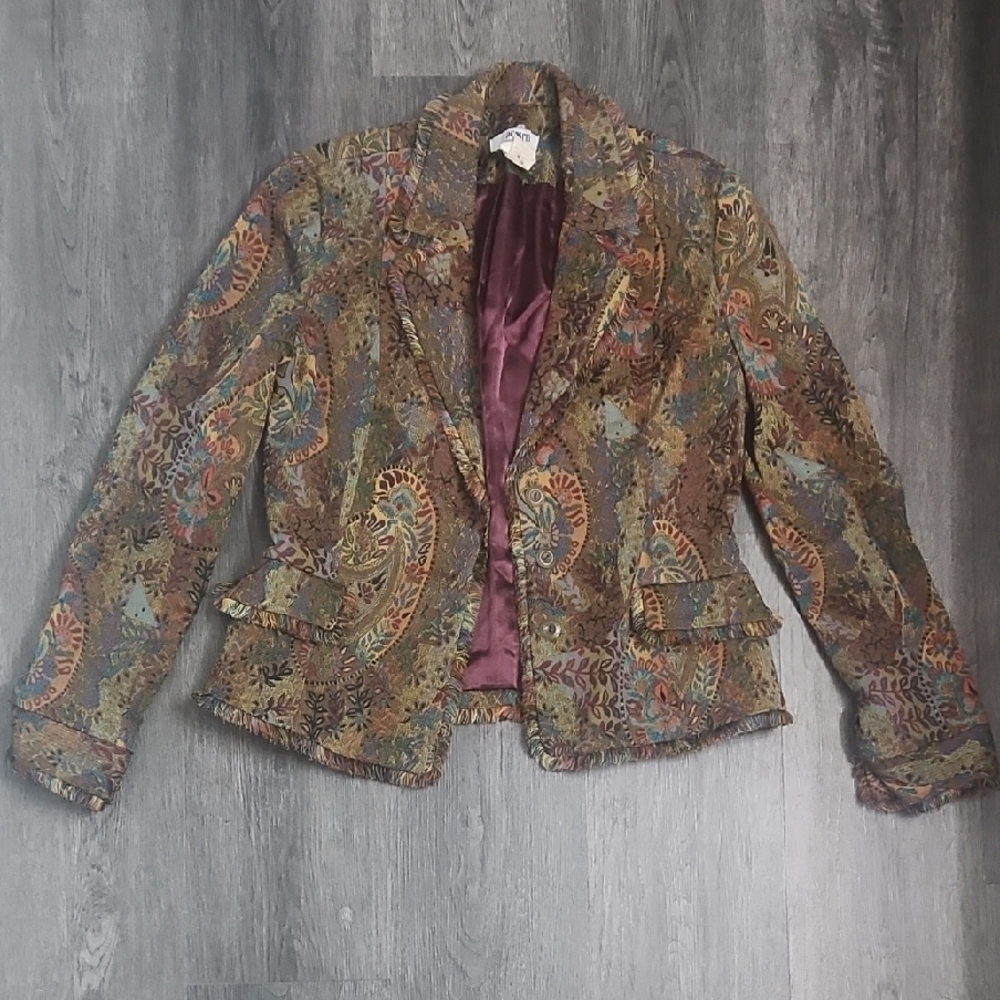 Acorn Paisley Blazer with Earth Tones